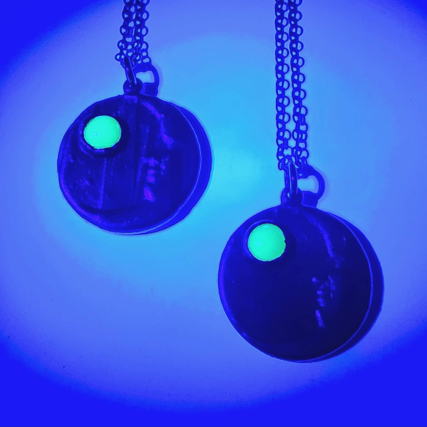 Uranium Glass Lunar Gaze Necklace
