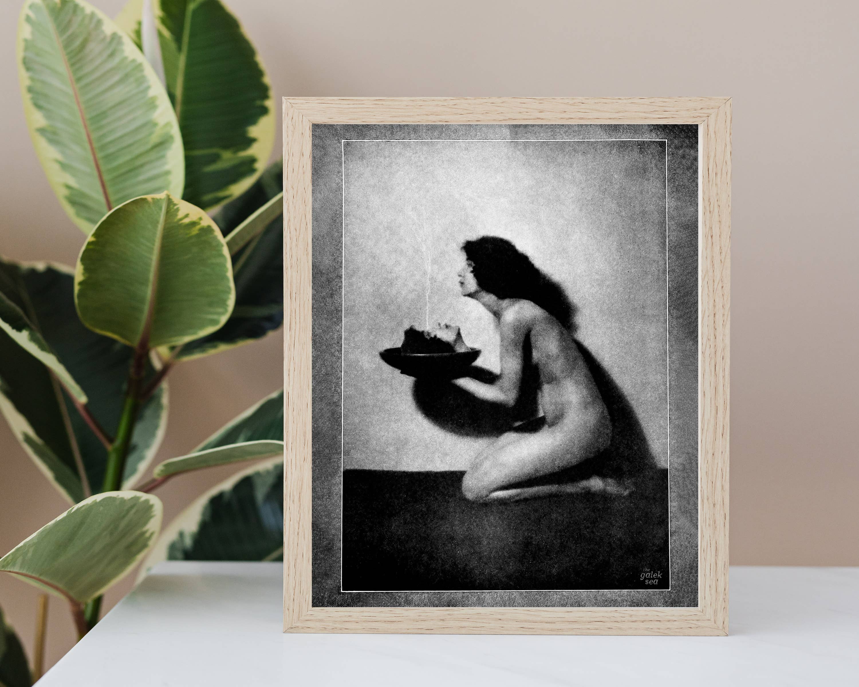 Lady With Head In A Bowl Print