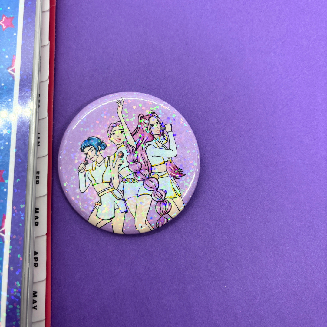 Huntrix| KPop| Demon Hunters|  Large| Pin Back Button